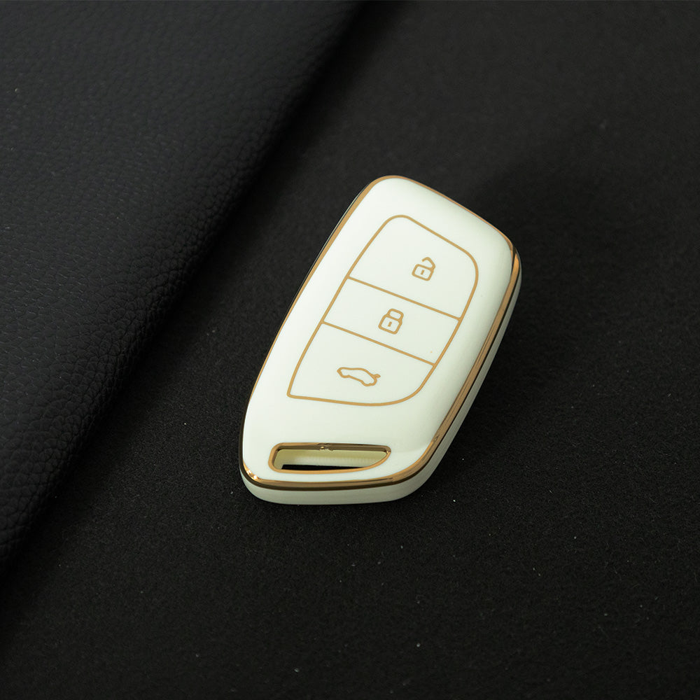 BAC1T1 White-Gold Plating TPU Car Accessories Key Cover for Baojun 530 510 730 360 560 RS5 630 E300 RC6 RS5 RC5W