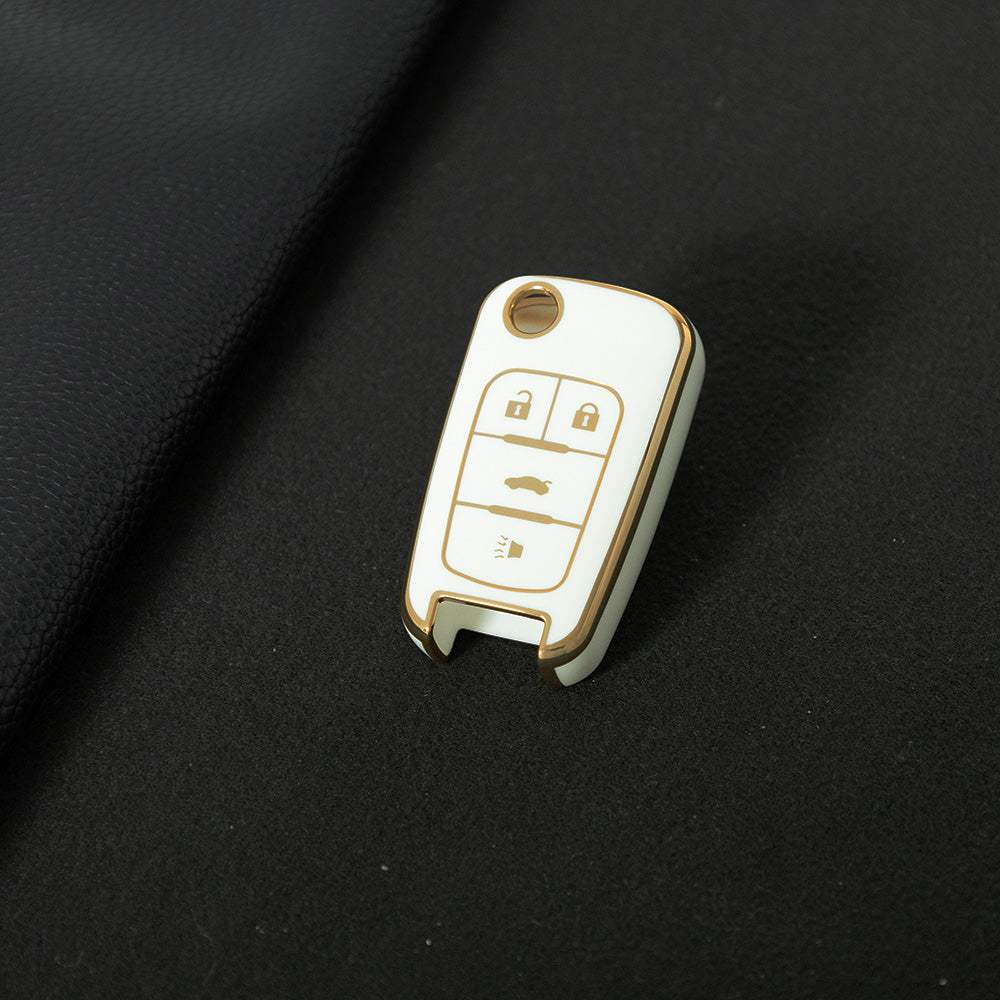CED2T1 Black-Gold Plating Hot Sale TPU Car Key Case for Chevrolet Cruze AVEO Excelle BUICK XTG Car Key Shell Cover