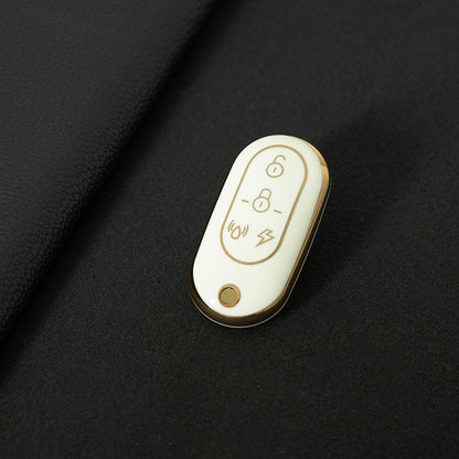 YDB1T1 White-Gold Plating Car Key Cover 433/315/418/430Mhz 2.4-3V Remote Controller Multifrequency Copy for Emma Electric Vehicle AK-K230511
