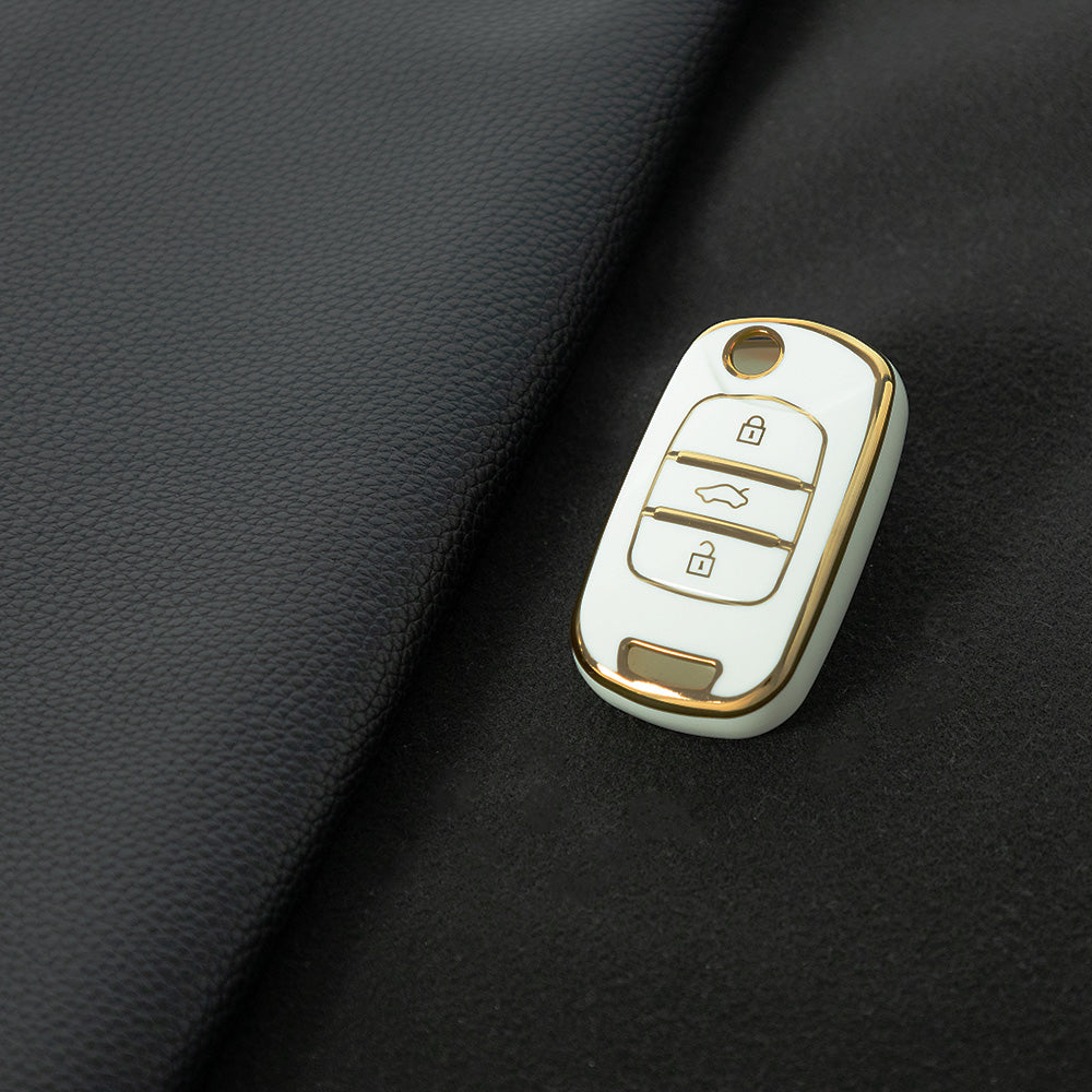 WUA1T1 White-Gold Plating Car Key Cover For Wuling S1 Baojun 730 510 560 310 630 310W Car Key Cover Case Bag Protector