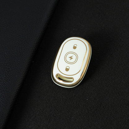 AAB2T1 White-Gold Plating Car Key Cover For Aima Luna Bubble Universal Electric Bicycle Car Key Accessories