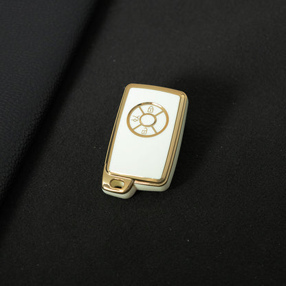 TOO1T1 White-Gold Plating TPU Car Key Case Cover for Toyota Reizhi RAV4 Overlord Previa Latest Designs Car Supplies