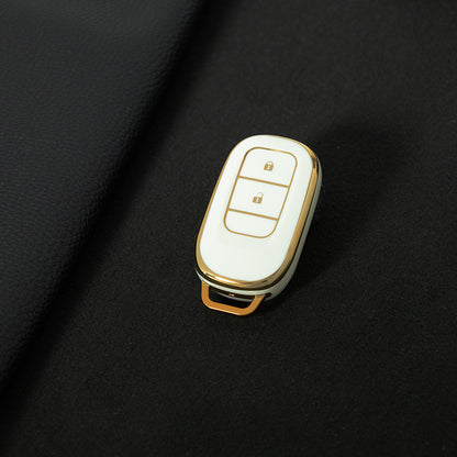 HOB2T1 White-Gold Plating Car Key Cover Suitable for Honda CRV Style Key case Civic HRV Accord XRV Yingshipai Haoyingbin Intelligent Bag Buckle keychain