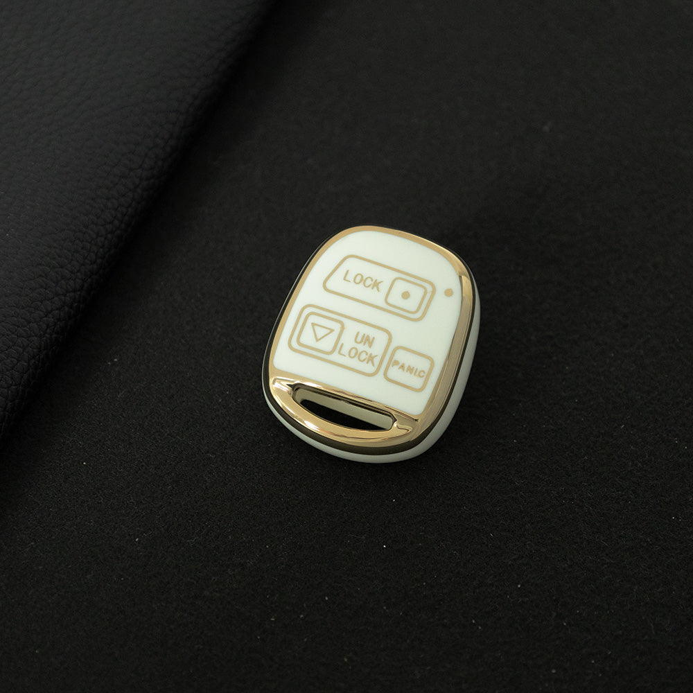 TON3T1 White-Gold Plating TPU Car Key Case for TOYOTA CAMRY RAV4 Corolla PRADO YARIS Tarago for LEXUS
