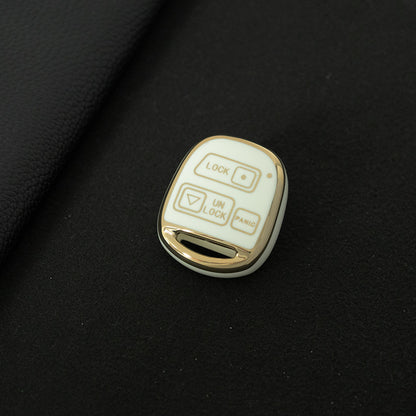 TON3T1 White-Gold Plating TPU Car Key Case for TOYOTA CAMRY RAV4 Corolla PRADO YARIS Tarago for LEXUS