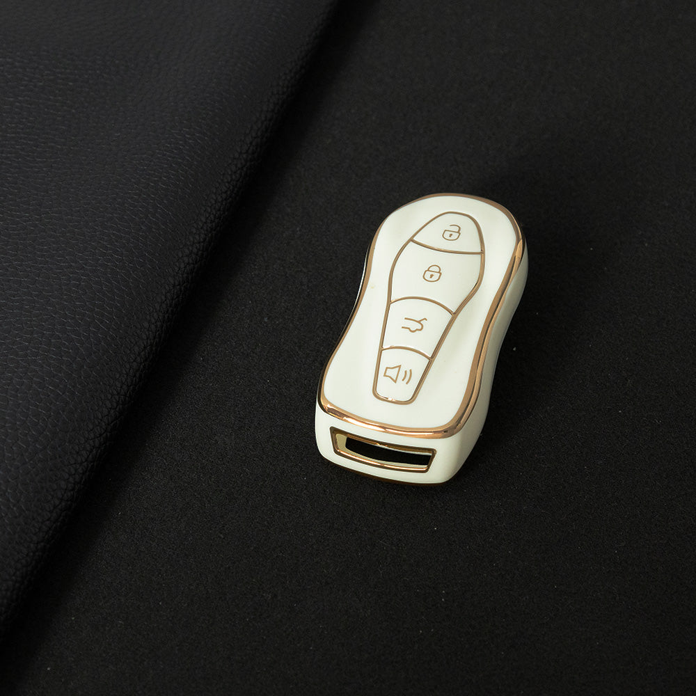 GEC1T1 White-Gold Plating Car Key Cover Suitable for Geely Boyue Pro Car Key Set High-end Protective Shell Star Yue S Key Bag Buckle Remote FX Protective Buckle keychain