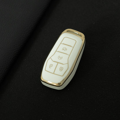 FOC1T1 White-Gold Plating Tpu Car Key Case for Ford Mustang lincoln MKZ MKC MKX EXPLORER Taurus