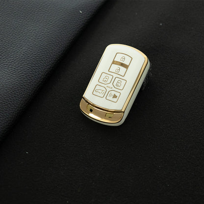 TOL1T1 White-Gold Plating TPU Car Key Cover Case for Toyota Avalon camry COROLLA RAV4 Grand Highlander