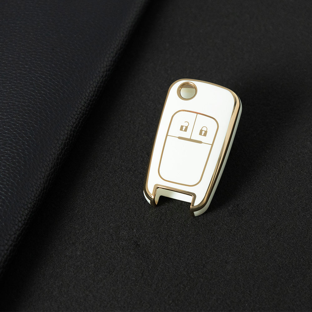 CED4T1 White-Gold Plating Car Key Cover TPU Key Cover for Chevrolet Cruze Aveo Trax Sail Malibu for Opel Vauxhall Astra Corsa Meriva Insignia Key case
