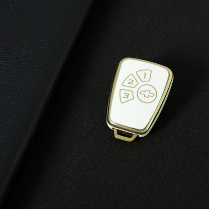 CEY1T1 White-Gold Plating TPU Car Key Case Cover for Chevrolet Cruze 4 Buttons Hot Selling Auto Llave Accessories