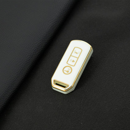 HOQ1T1 White-Gold Plating For Honda PCX ADV 150 Sh 125 ADV 150 PCX 150 Smart Remote Full Protection Cover TPU Key Case Accessory Car Key Accessories