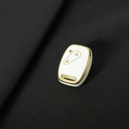 HON2T1 Black-Gold Plating 2Buttons Car Remote Key Case Cover Shell Fob for Honda Freed Freed Pilot StepWGN Insight Fit CIVIC JAZZ Pilot Accord CR-V