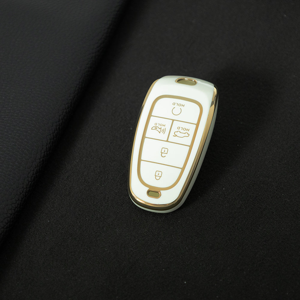 HYE3T1 White-Gold Plating TPU Car Key Case for Hyundai Fifth Generation Tucson Good Quality Multicolor Auto Accessories
