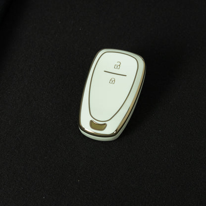 CEA7T1 White-Gold Plating TPU Car Key Cover for Chevrolet Cruze Key Cover Chevy Camaro Cruze Malibu XL TRAX EQUINOX