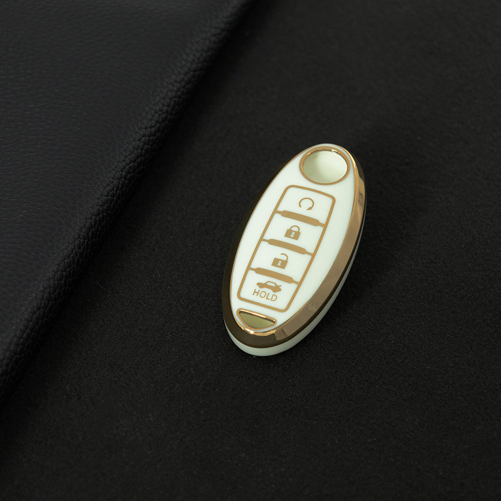 NIB4T1 White-Gold Plating Car Key Cover for Nissan Note Qashqai Pathfinder Rogue Versa Murano Infiniti Q50 Accessories Car Key