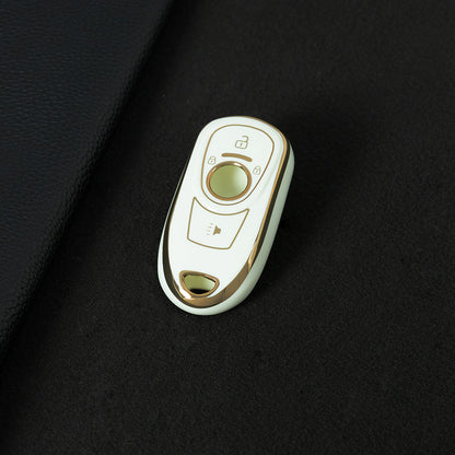BUA1T1 White-Gold Plating Fashion TPU Car Key Case Cover Shell for Buick Envision Verano Encore GS 20T 28T New LACROSSE Opel Astra K Keyless Protector Fob