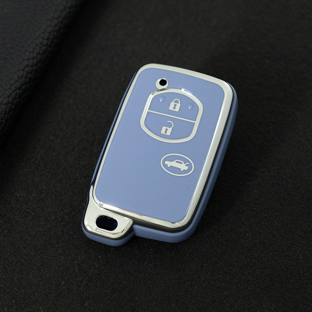 TOG1T1 Light Blue-Silver Plating Car Key Cover for Old Toyota 3 Buttons Crown Land Cruiser Prado Car Key case