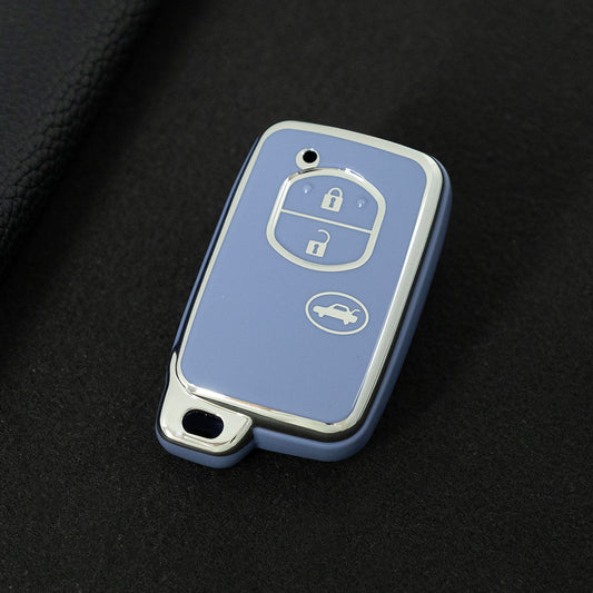 TOG1T1 Light Blue-Silver Plating Car Key Cover for Old Toyota 3 Buttons Crown Land Cruiser Prado Car Key case