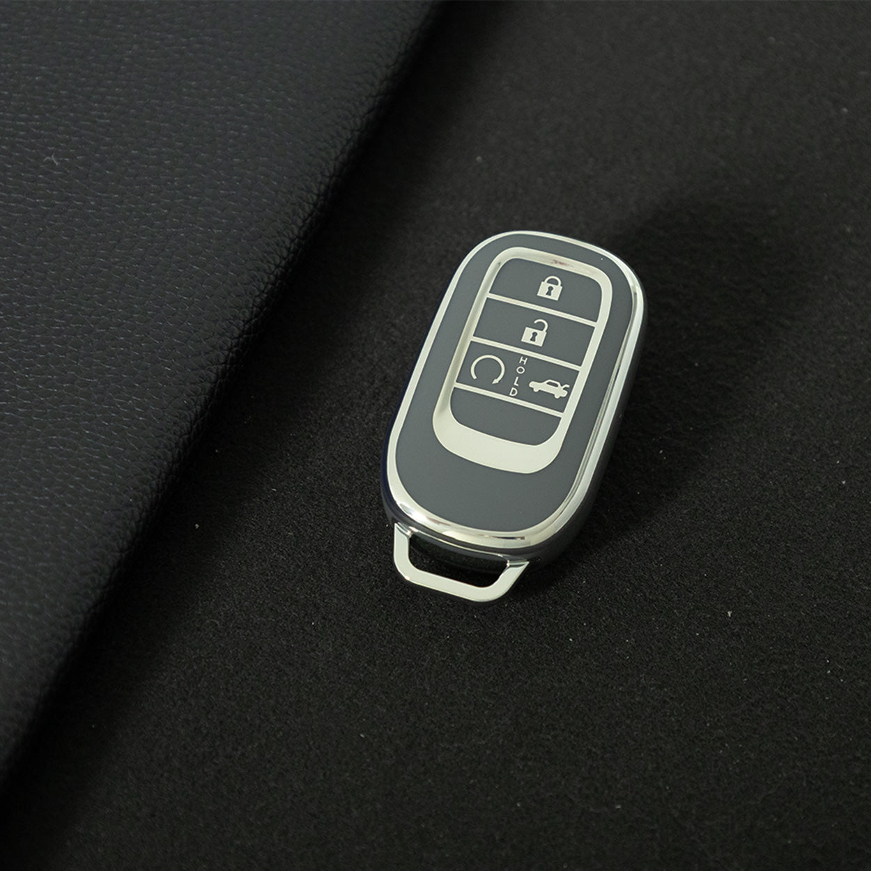 HOB1T1 Space Gray-Silver Plating Car Key Cover For Honda Civic Accord HR-V CR-V CRV 2021 2022 2023 5Buttons Auto Shell Fob Holder TPU Car Key Case Cover Keychain Accessories