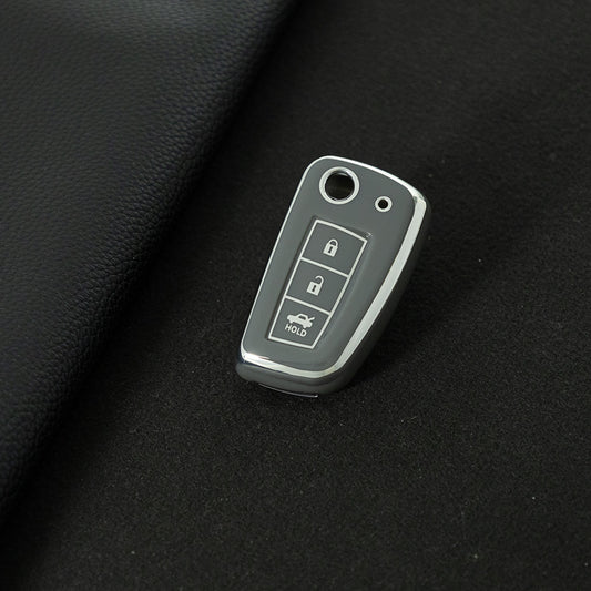 NIC1T1 Space Gray-Silver Plating Car Key Cover Soft TPU Car Remote Key Case Cover Shell for Nissan X-Trail Qashqai J11 Juke Murano Micra Tiida Maxima Altima Kicks Accessories