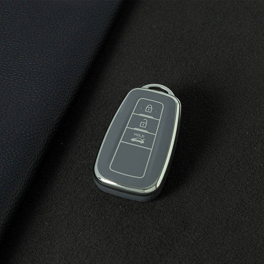 TOB1T1 Space Gray-Silver Plating Car Key Cover For Toyota Rav4 Corolla CHR Verso Hilux Chaveiro Keyless Bag Car Accessories Key Cover TPU