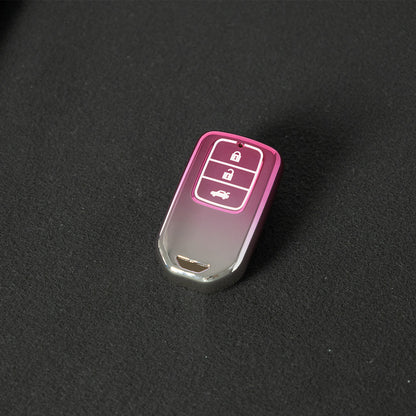 HOA1T1 Gradient Pink Car Key Cover For Honda Car Key Cover New TPU Car Remote Key Case Cover 2/3/4/5 Buttons Car Key Protector Holder