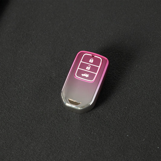 HOA1T1 Gradient Pink Car Key Cover For Honda Car Key Cover New TPU Car Remote Key Case Cover 2/3/4/5 Buttons Car Key Protector Holder