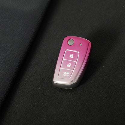 NIC1T1 Gradient Pink Car Key Cover Soft TPU Car Remote Key Case Cover Shell for Nissan X-Trail Qashqai J11 Juke Murano Micra Tiida Maxima Altima Kicks Accessories