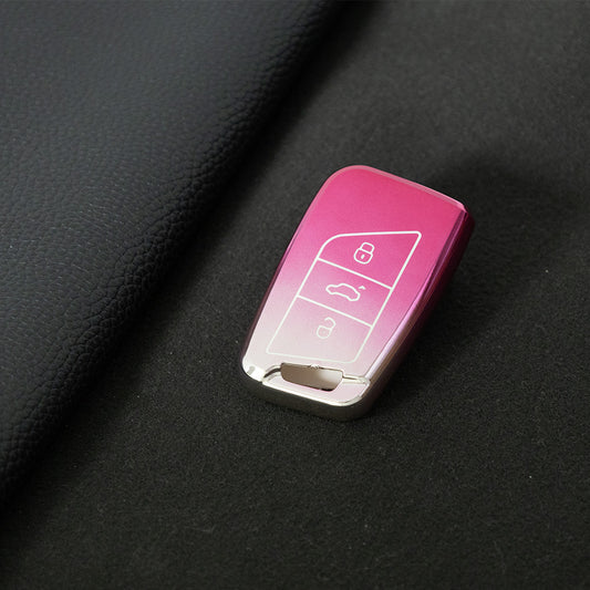VOD1T1 Gradient Pink Car Key Cover For VW Polo Lavda Jetta Beetle Passat B5 B6 B7 Bora Santana Tiguan Car Key Cover