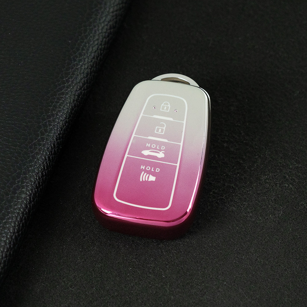 TOB4T1 Gradient Pink Car Key Cover For Toyota Prius Camry Corolla C-HR CHR RAV4 Prado Izoa Levin Avalon 2018 2019 2020 Car Key Case Shell Cover Protector