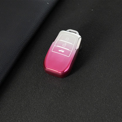 TOC1T1 Gradient Pink Car Key Cover For TPU Soft Car Key Fob Cover Smart Key Shell Case Protector Suitable for Toyota Corolla Camry Levin RAV4 Reiz