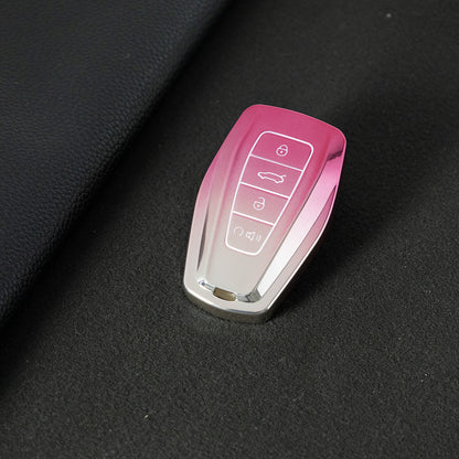 GEB3T1 Gradient Pink Car Key Cover For Geely Auto Tugella EPro Emgrand L S GS GL EV RS Coolray Atlas Pro Proton X7 Geometry Fob