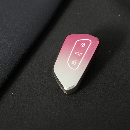 VOC1T1 Gradient Pink Car Key Cover For Volkswagen Golf 8 MK8 ID3 ID4 Cupra Skoda Octavia A8 SEAT Leon MK4 Formentor Tarraco