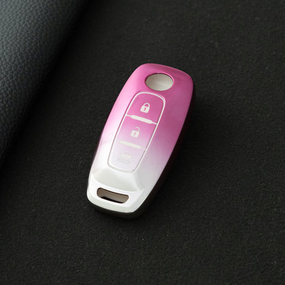 NIA2T1 Gradient Pink TPU Car Key Cover Car Key Case for Nissan Altima Murano Sentra Rogue Armada Pathfinder Infiniti FX35
