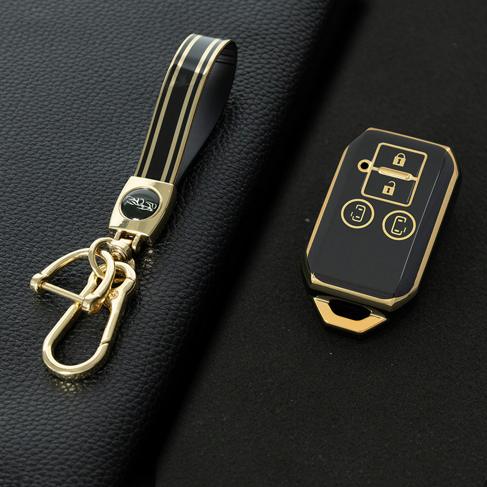 SUB1T1 Black-Gold Plating TPU Car Key Cover for Suzuki Swift 2020-2021