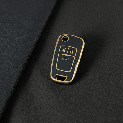BUE1T1 Black-Gold Plating Car Key Cover For Hot Sale TPU Car Key Case for Chevrolet Cruze AVEO Excelle BUICK XTG Car Key Shell Cover