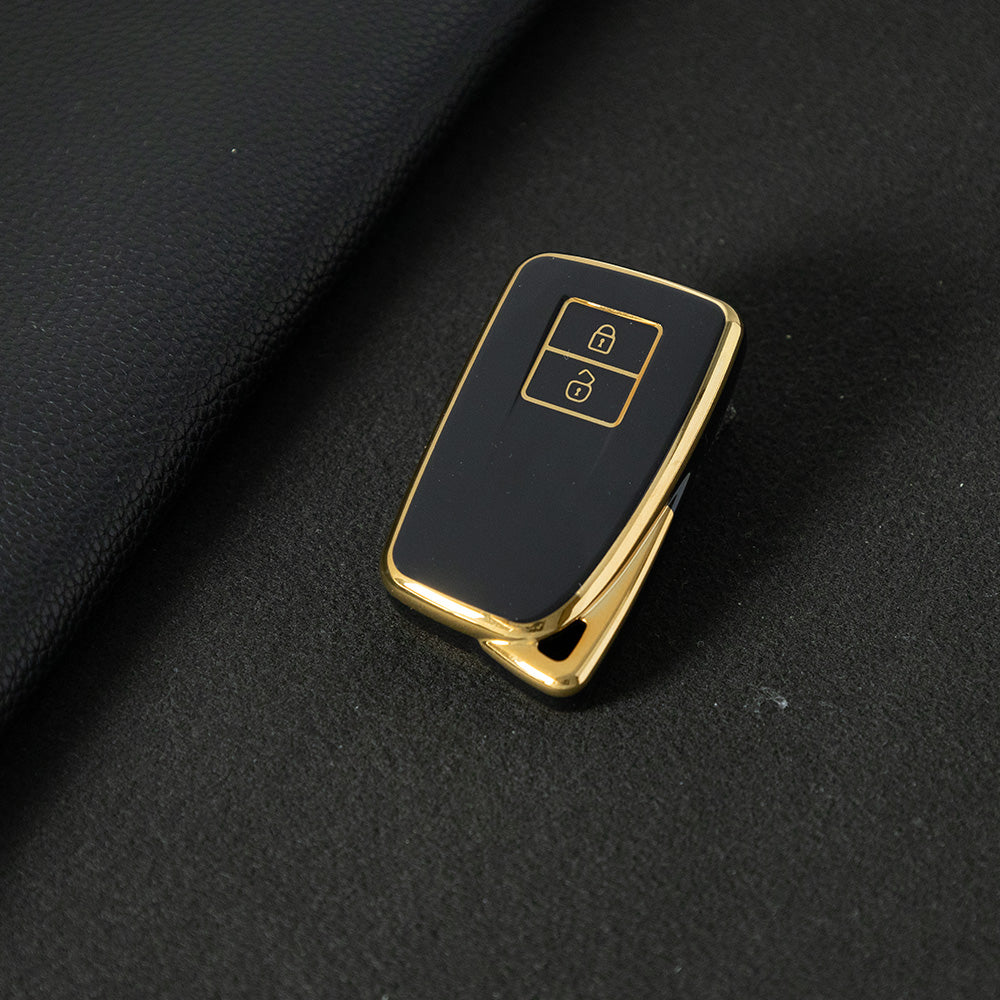 LEA2T1 Black-Gold Plating TPU Car Key Case Cover for LEXUS ES200 RX200T IS CT GS NX200 RX300 LX
