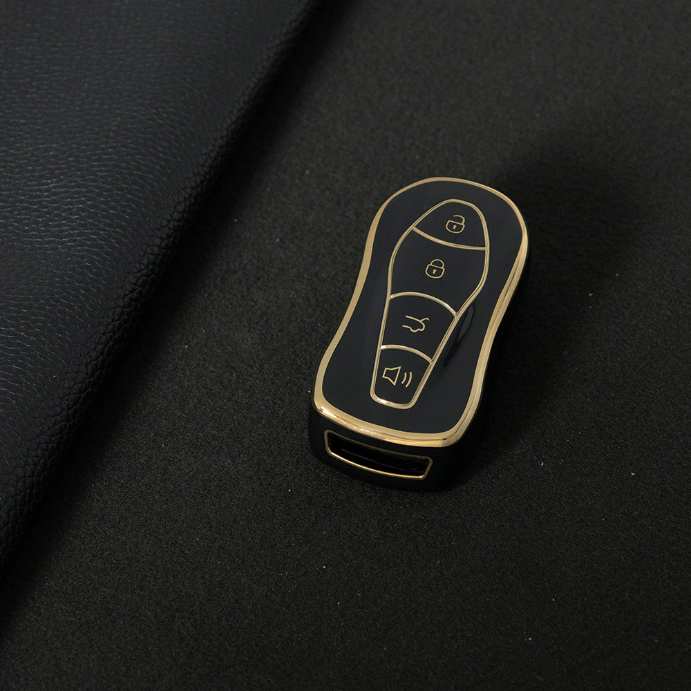 GEC1T1 Black-Gold Plating Car Key Cover Suitable for Geely Boyue Pro Car Key Set High-end Protective Shell Star Yue S Key Bag Buckle Remote FX Protective Buckle keychain