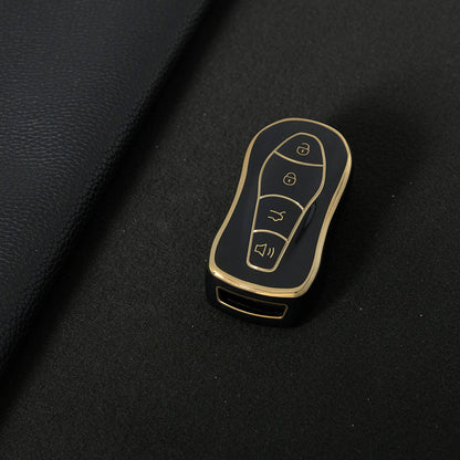 GEC1T1 Black-Gold Plating Car Key Cover Suitable for Geely Boyue Pro Car Key Set High-end Protective Shell Star Yue S Key Bag Buckle Remote FX Protective Buckle keychain