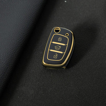 HYF1T1 Black-Gold Plating For Hyundai 2024 Auto TPU China Wholesale Hyundia Tucson 2018 Car Key Cover for Car Keys