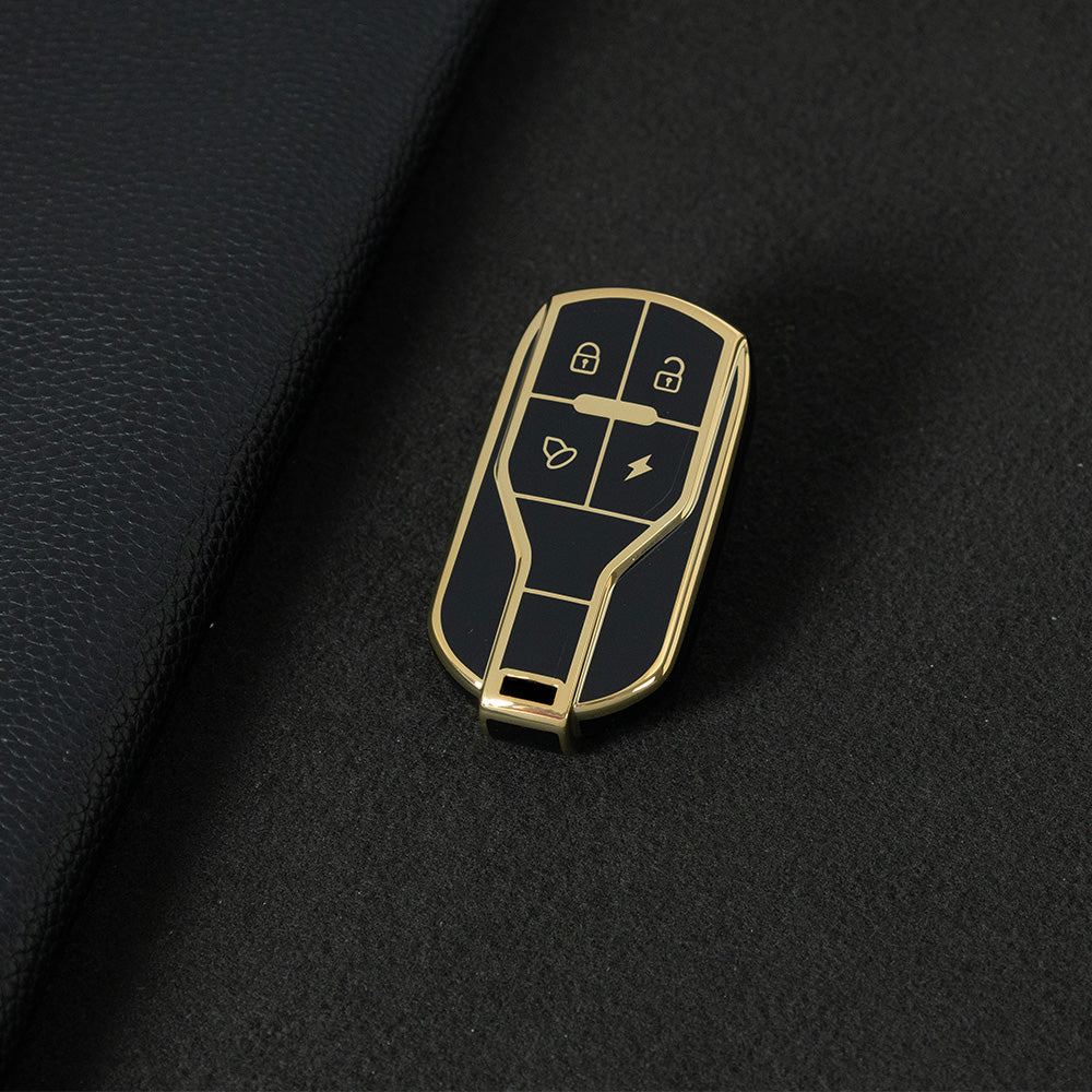 TLA1T1 Black-Gold Plating Luxury TPU Key Protection Cover for TAILG Universal Electric Bike Keys
