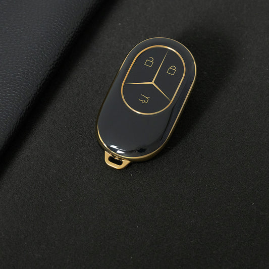 NOC1T1 Black-Gold Plating TPU Car Key Case Cover  for NIO ES8 ES7 ES6 EC7 EC6 ET7 ET5 ET5T EP9 EVE