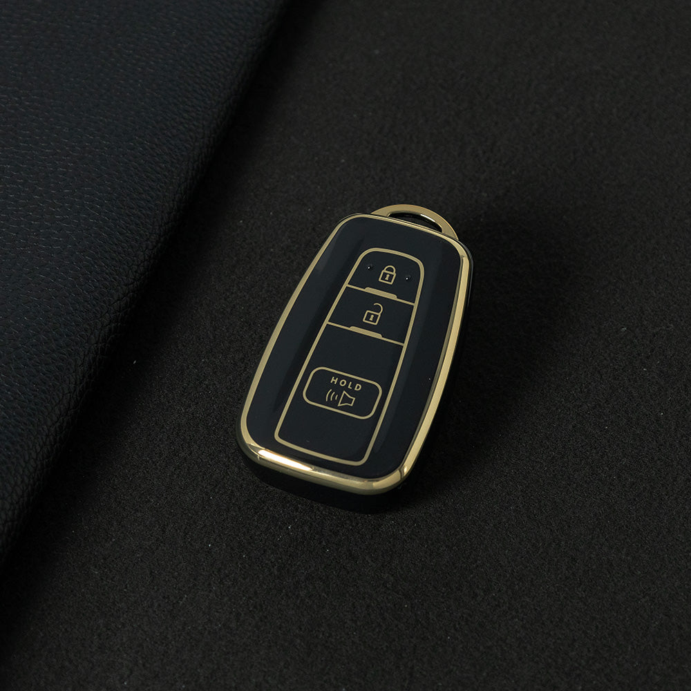 TOB3T1 Black-Gold Plating Key case for Toyota Key Shells Noah 80/Voxy 80/Harrier 60/Esquaire/New Sienta Car Key Case TPU Protect Cover Carkey Shells