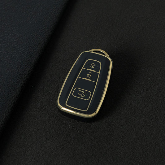 TOB3T1 Black-Gold Plating Key case for Toyota Key Shells Noah 80/Voxy 80/Harrier 60/Esquaire/New Sienta Car Key Case TPU Protect Cover Carkey Shells