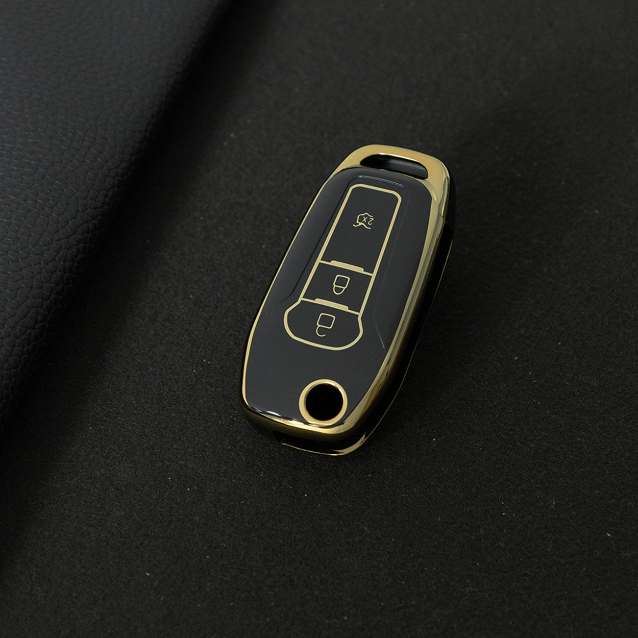FOA1T1 Black-Gold Plating Car Key Cover Hot Sale TPU Car Key Case for Ford ESCORT Edge Taurus Ecosport Car Key Shell Cover
