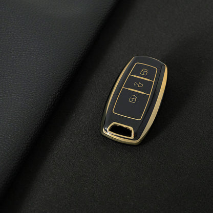 GRA1T1 Black-Gold Plating Car Key Cover TPU Car Key Case Cover Holder Shell for Great Wall POER Haval Hover H1 H4 H6 H7 H9 F5 F7 H2S GMW Coupe Auto Key Accessories