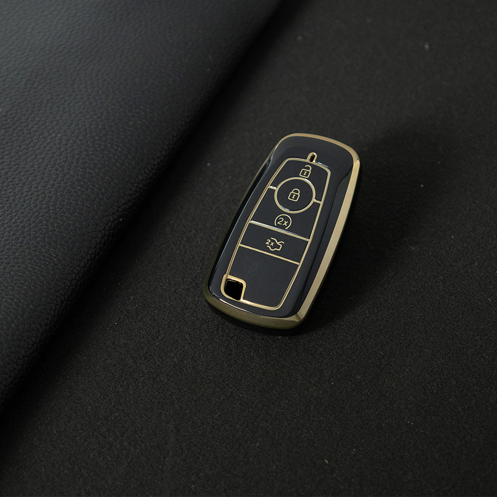 FOB3T1 Black-Gold Plating Suitable for Mondeo Keycases, Ruiji Car Keychains, High-end Taurus Ruijie Fox Car Key Remote Control keychain