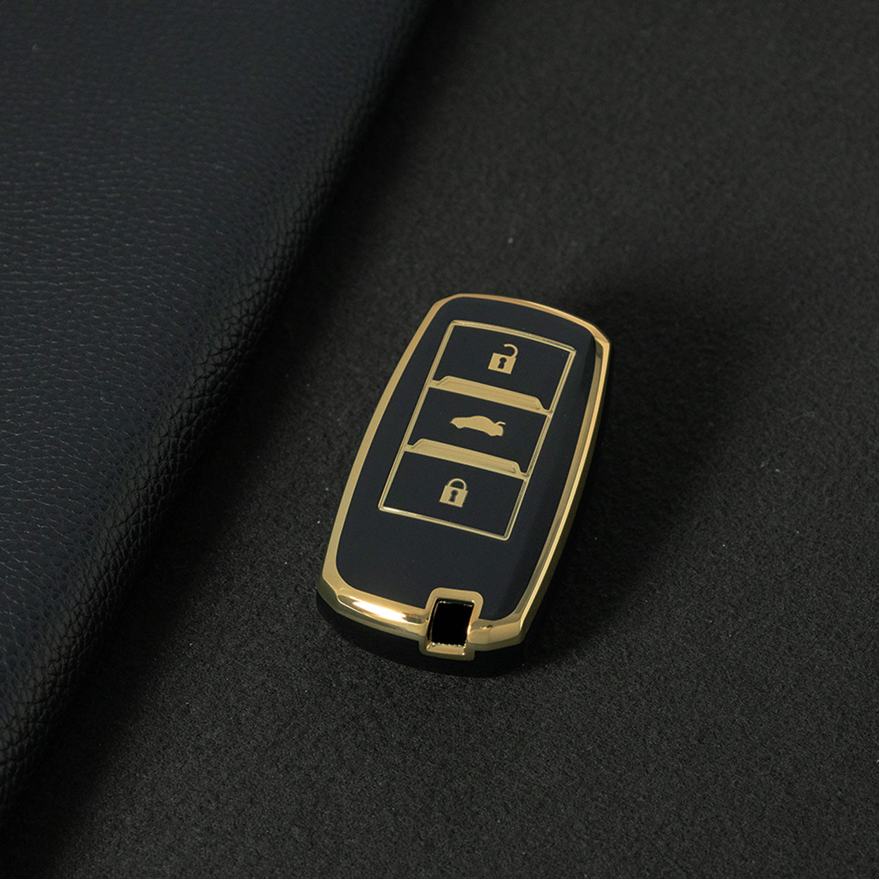 CHA1T1 Black-Gold Plating Car Key Cover Premium Soft TPU Car Key Case Cover Shell for CHANGAN CS15 CS35 CS55 CS75 RAETON CC EADO LUMIN Key Rings Keychain Bag