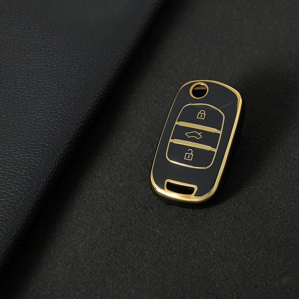 WUA1T1 Black-Gold Plating Car Key Cover For Wuling S1 Baojun 730 510 560 310 630 310W Car Key Cover Case Bag Protector
