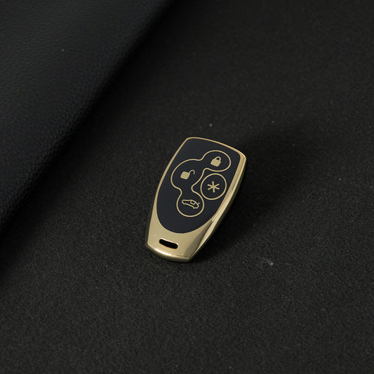 UNZ1T1 Black-Gold Plating TPU Car Key Case Cover for Universal Refit Llave Creative Anti Fall Wear Resisting Auto Accessory